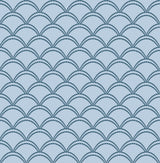 York Deco Wave Blue Peel & Stick Wallpaper
