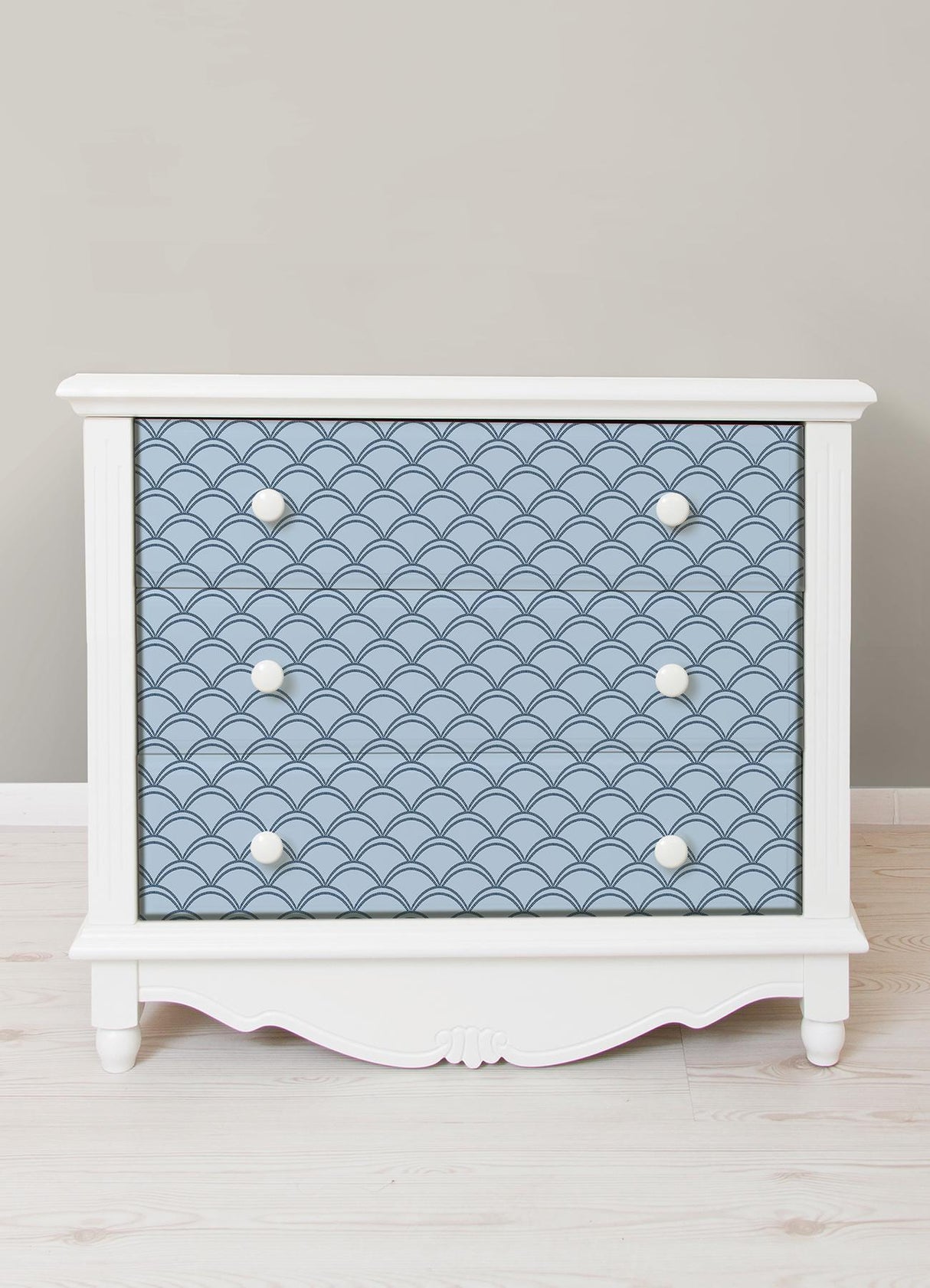 York Deco Wave Blue Peel & Stick Wallpaper