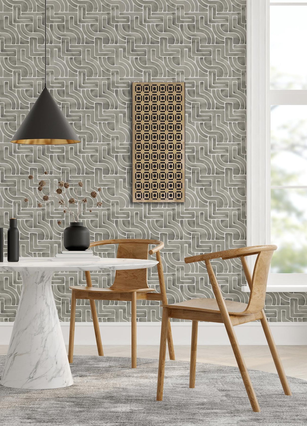 York Blythe Grey Peel & Stick Wallpaper