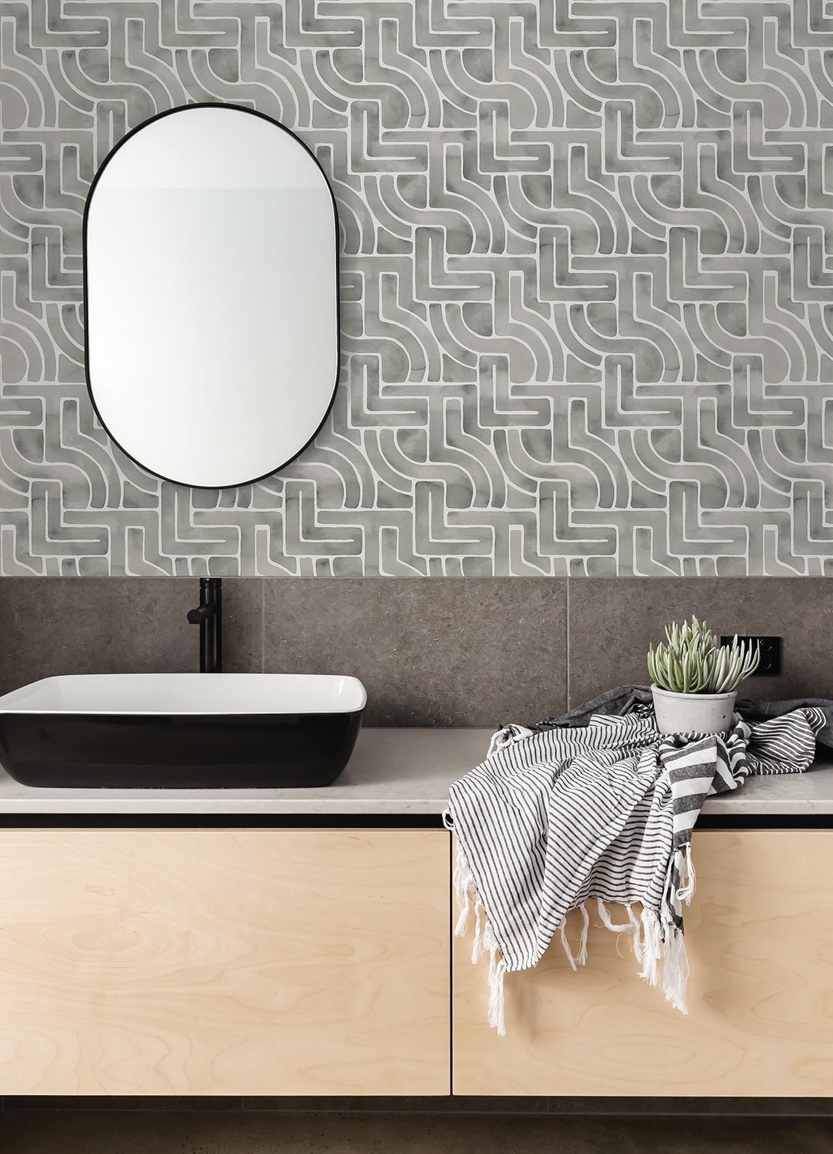 York Blythe Grey Peel & Stick Wallpaper