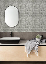 York Blythe Grey Peel & Stick Wallpaper