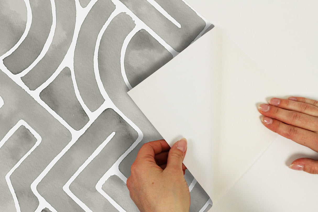 York Blythe Grey Peel & Stick Wallpaper