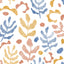 York Mira Blue & Orange Peel & Stick Wallpaper