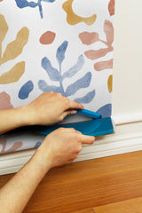 York Mira Blue & Orange Peel & Stick Wallpaper