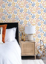 York Mira Blue & Orange Peel & Stick Wallpaper