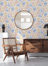 York Mira Blue & Orange Peel & Stick Wallpaper