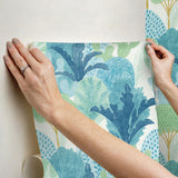 York Keilani Teal Peel & Stick Wallpaper