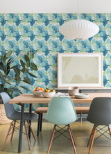 York Keilani Teal Peel & Stick Wallpaper