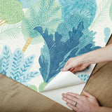 York Keilani Teal Peel & Stick Wallpaper