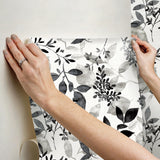 York Breezy Black Peel & Stick Wallpaper
