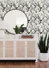 York Breezy Black Peel & Stick Wallpaper