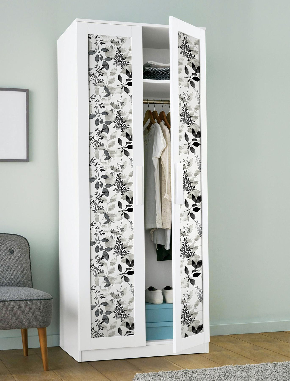 York Breezy Black Peel & Stick Wallpaper