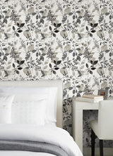 York Breezy Black Peel & Stick Wallpaper