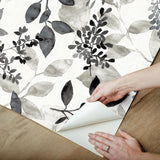 York Breezy Black Peel & Stick Wallpaper