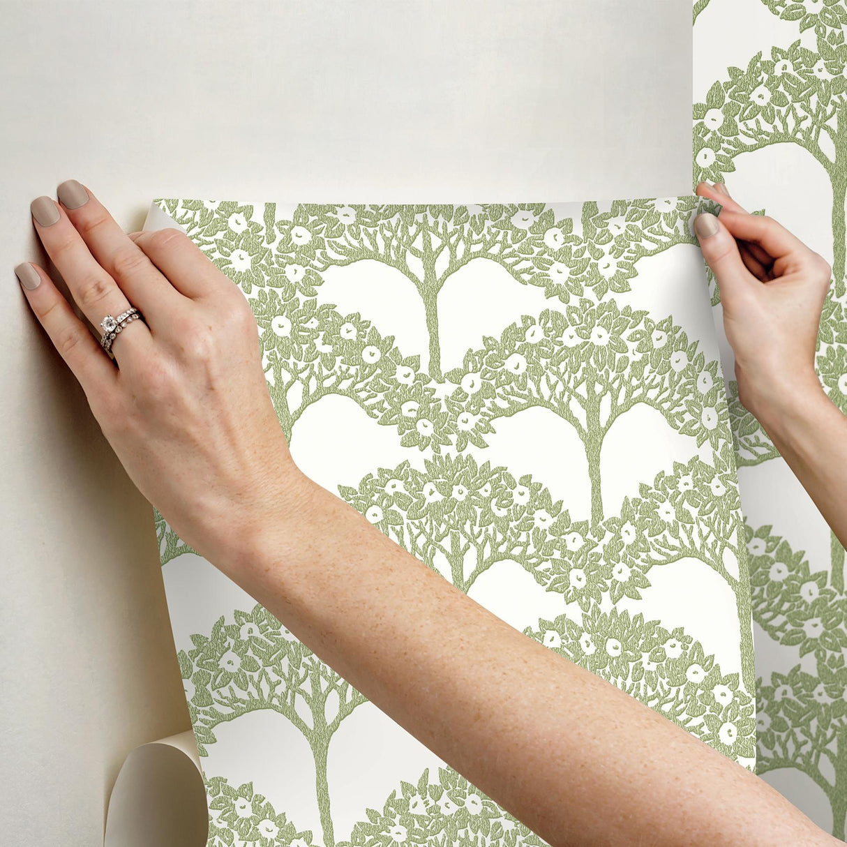 York Finley Green Peel & Stick Wallpaper