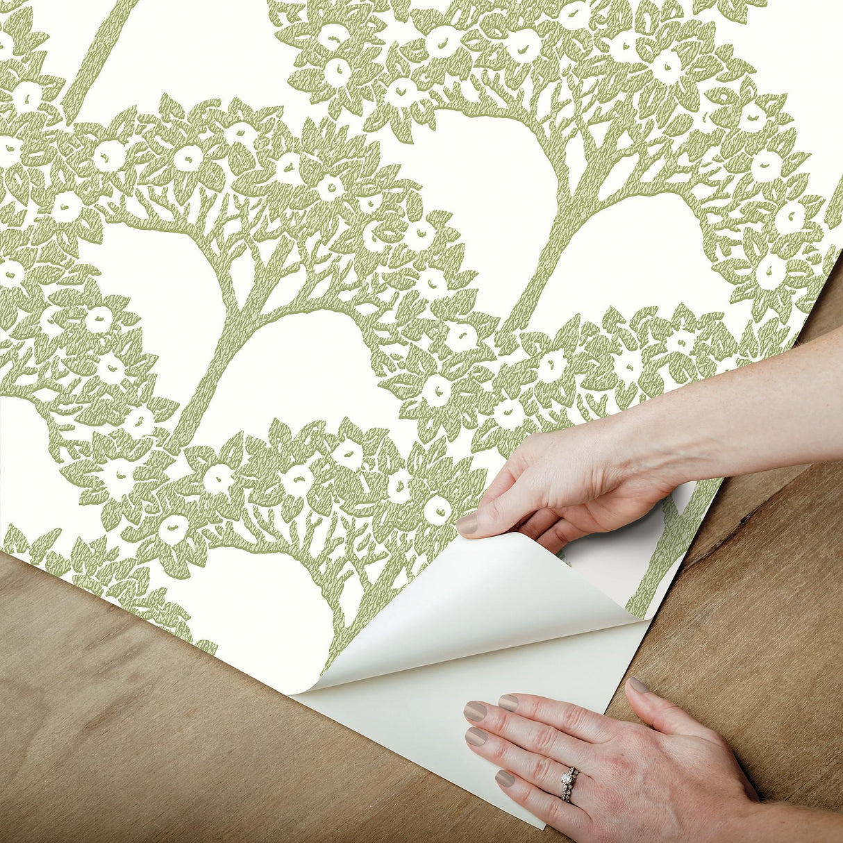 York Finley Green Peel & Stick Wallpaper