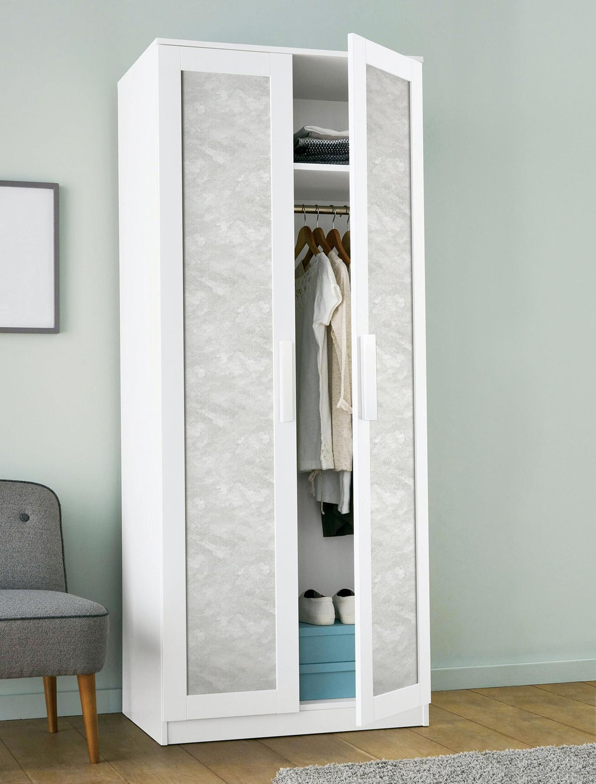 York Declan Light Grey Peel & Stick Wallpaper