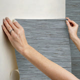 York Grassweave Blue Peel & Stick Wallpaper