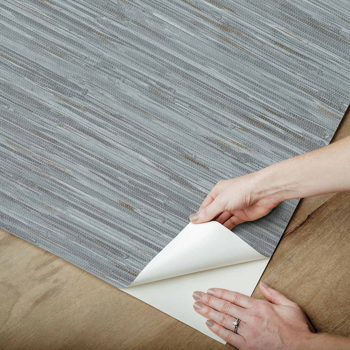 York Grassweave Blue Peel & Stick Wallpaper