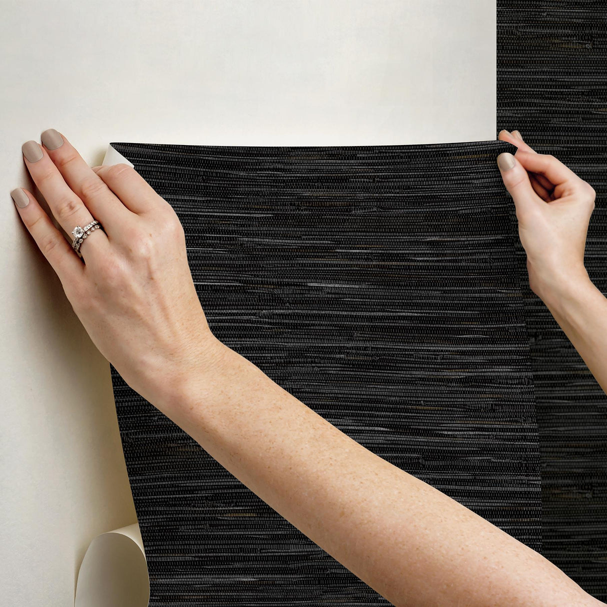 York Grassweave Black Peel & Stick Wallpaper