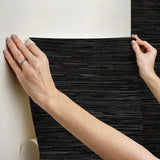 York Grassweave Black Peel & Stick Wallpaper