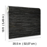 York Grassweave Black Peel & Stick Wallpaper