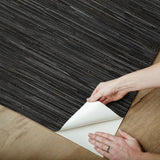 York Grassweave Black Peel & Stick Wallpaper