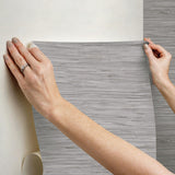 York Grassweave Grey Peel & Stick Wallpaper