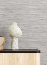 York Grassweave Grey Peel & Stick Wallpaper