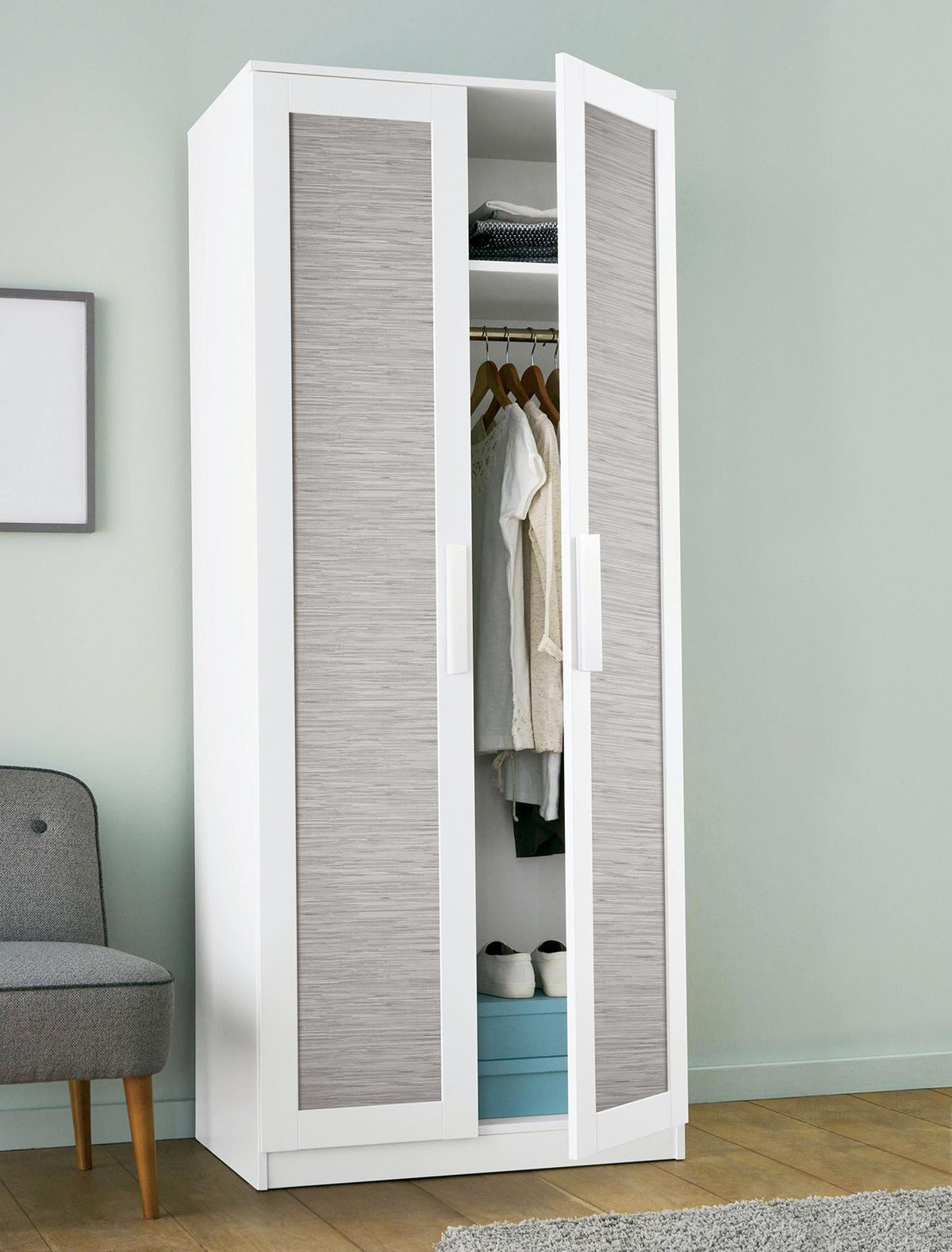 York Grassweave Grey Peel & Stick Wallpaper
