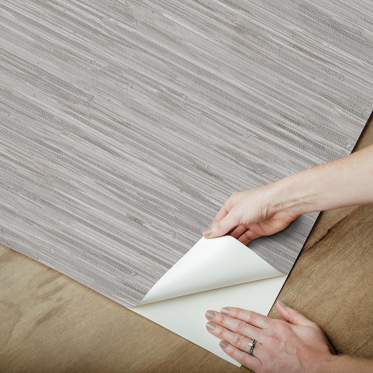 York Grassweave Grey Peel & Stick Wallpaper
