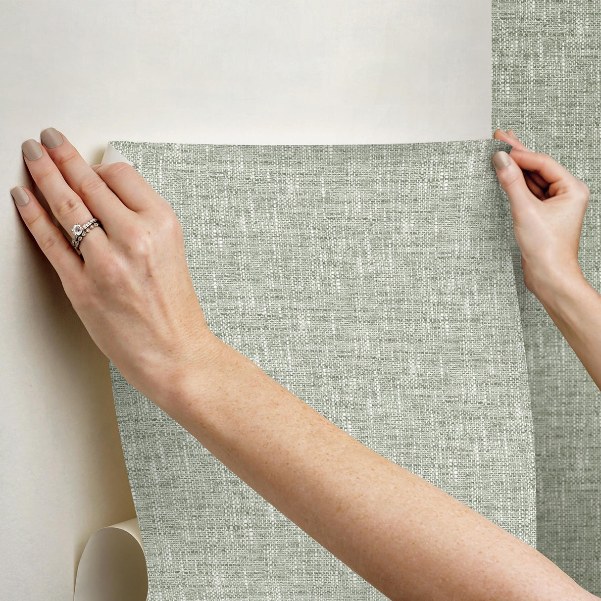 York Poplin Sage Peel & Stick Wallpaper