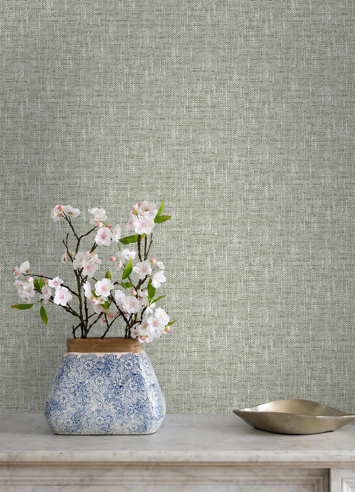 York Poplin Sage Peel & Stick Wallpaper
