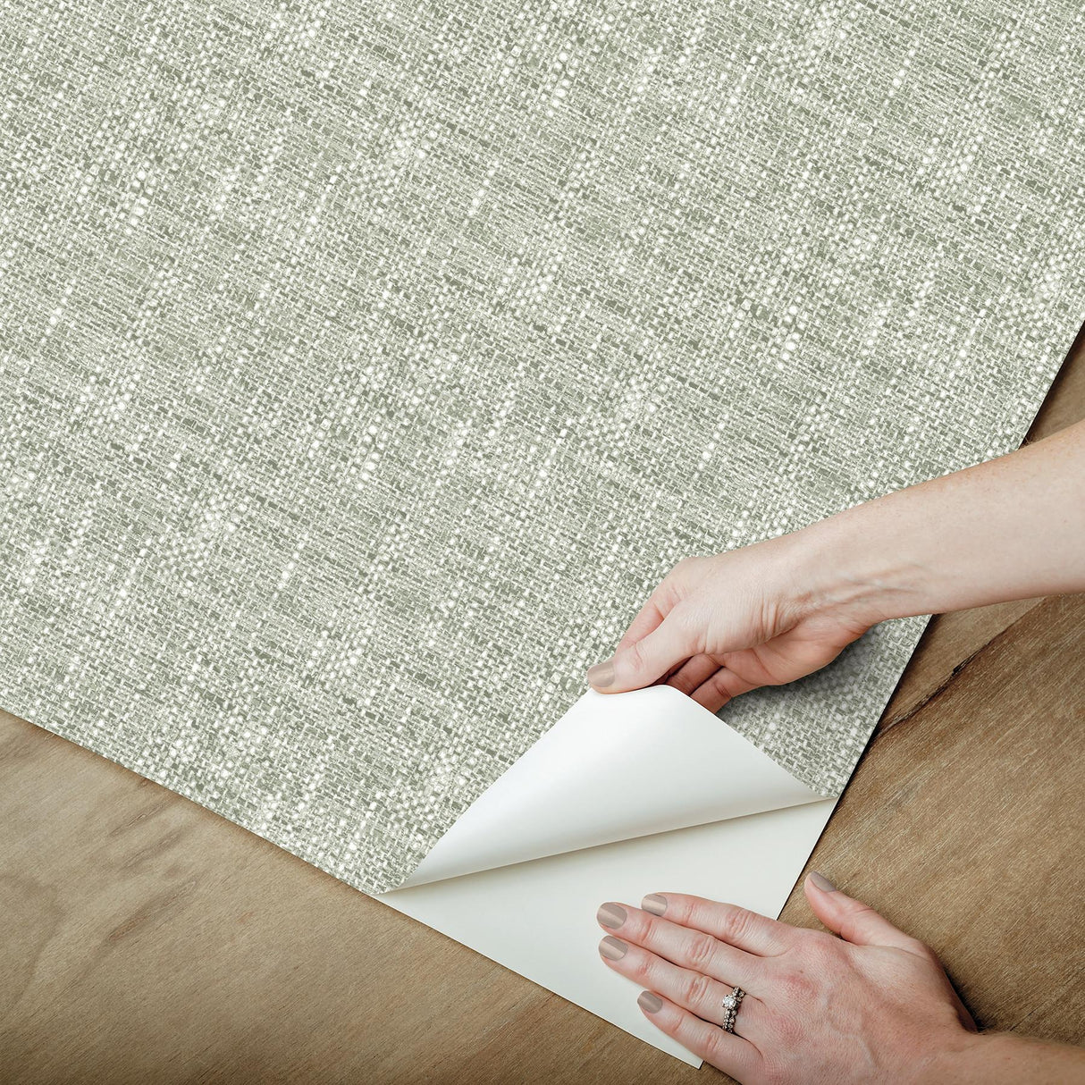 York Poplin Sage Peel & Stick Wallpaper