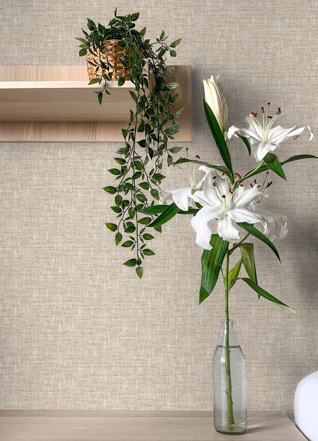 York Poplin Tan Peel & Stick Wallpaper