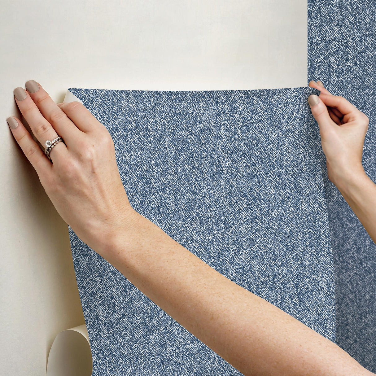 York Ashland Navy Peel & Stick Wallpaper