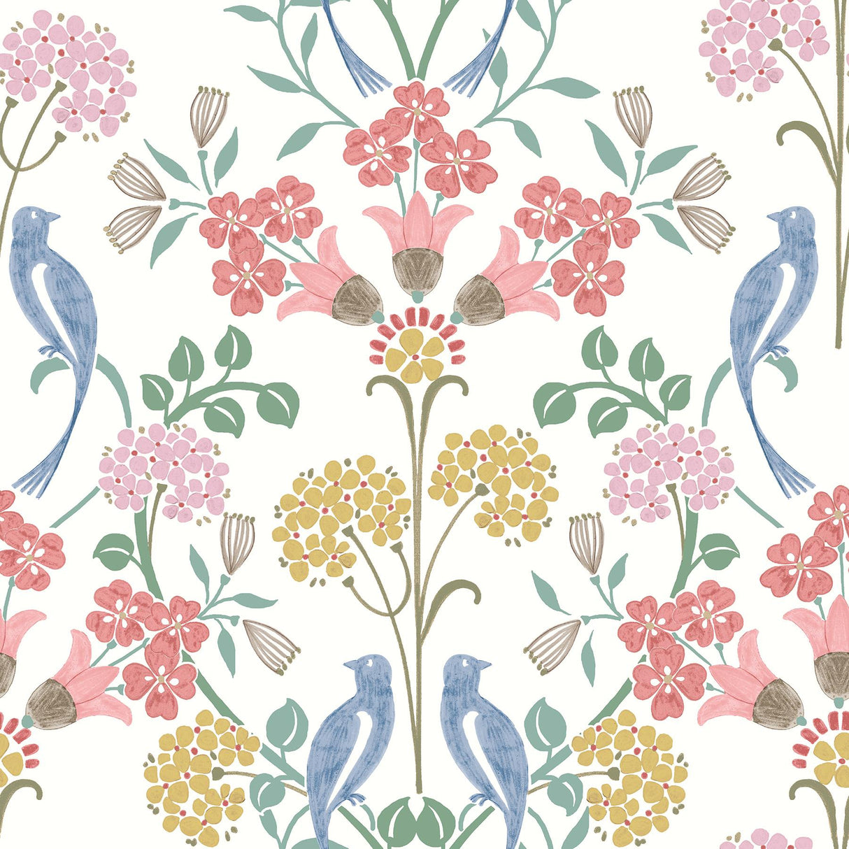 York Meadow Song Pink Peel & Stick Wallpaper