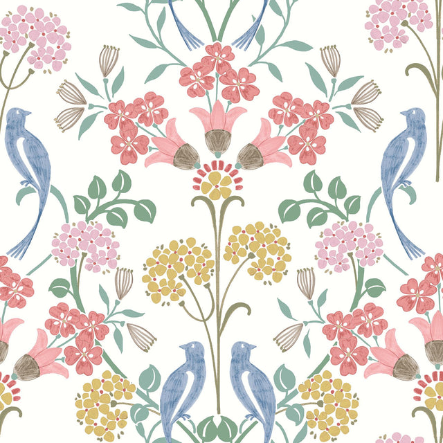 York Meadow Song Pink Peel & Stick Wallpaper