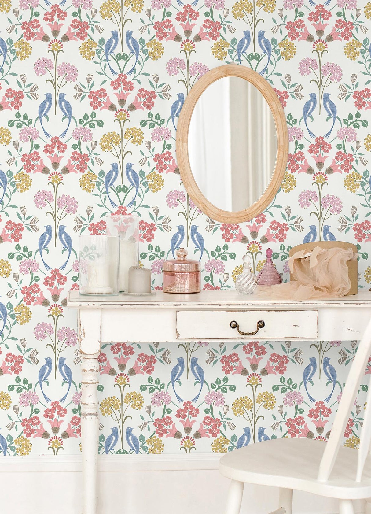 York Meadow Song Pink Peel & Stick Wallpaper