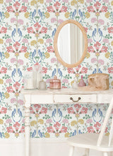 York Meadow Song Pink Peel & Stick Wallpaper