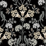 York Meadow Song Black & Neutral Peel & Stick Wallpaper