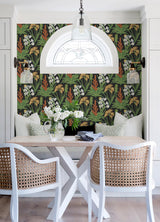 York Blooming Villa Black Peel & Stick Wallpaper