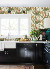 York Blooming Villa Linen & Olive Peel & Stick Wallpaper