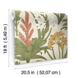 York Blooming Villa Linen & Olive Peel & Stick Wallpaper