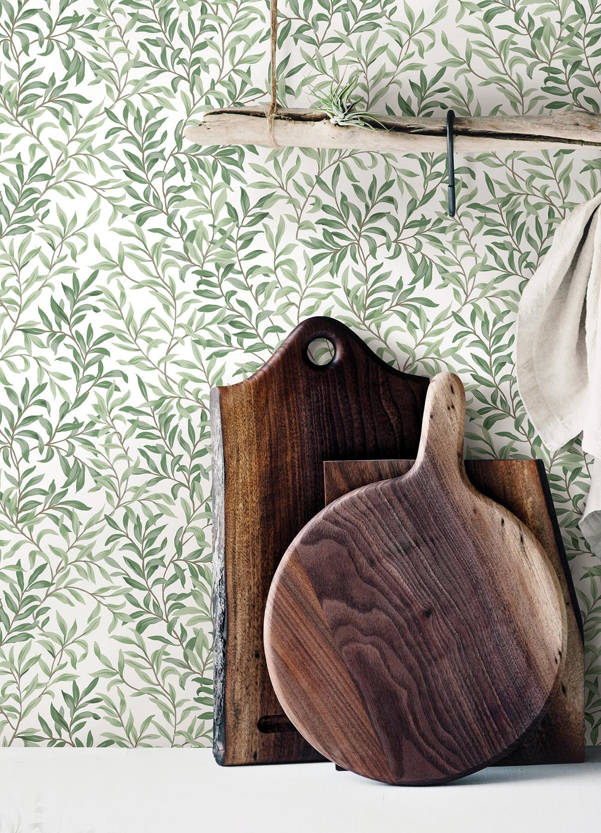 York Terrace Vines Herb Green Peel & Stick Wallpaper