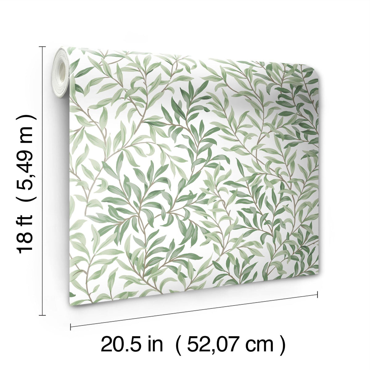 York Terrace Vines Herb Green Peel & Stick Wallpaper