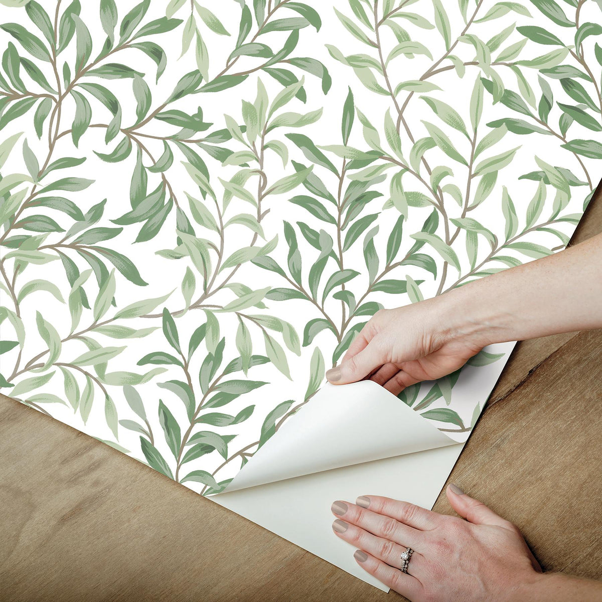York Terrace Vines Herb Green Peel & Stick Wallpaper