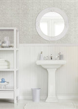 York Provincial Tile Grey Peel & Stick Wallpaper