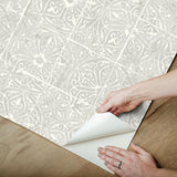 York Provincial Tile Grey Peel & Stick Wallpaper