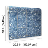 York Provincial Tile Cobalt Sea Peel & Stick Wallpaper